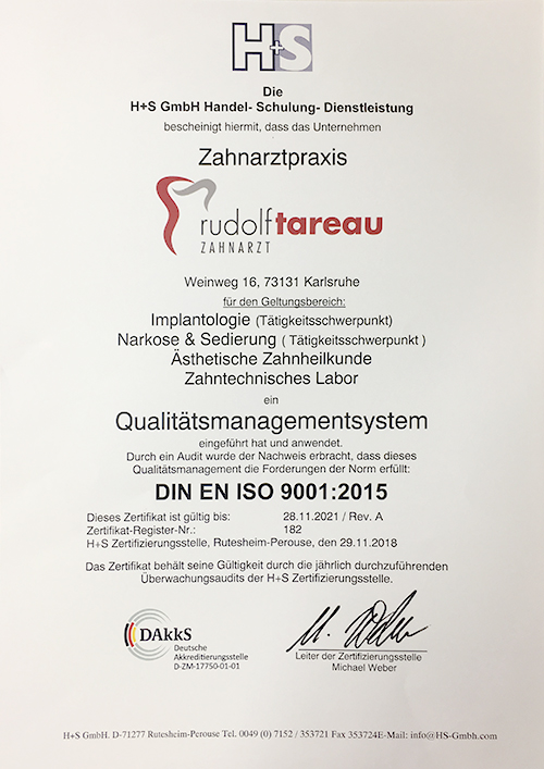 Zertifizierung nach DIN EN ISO 9001:2015